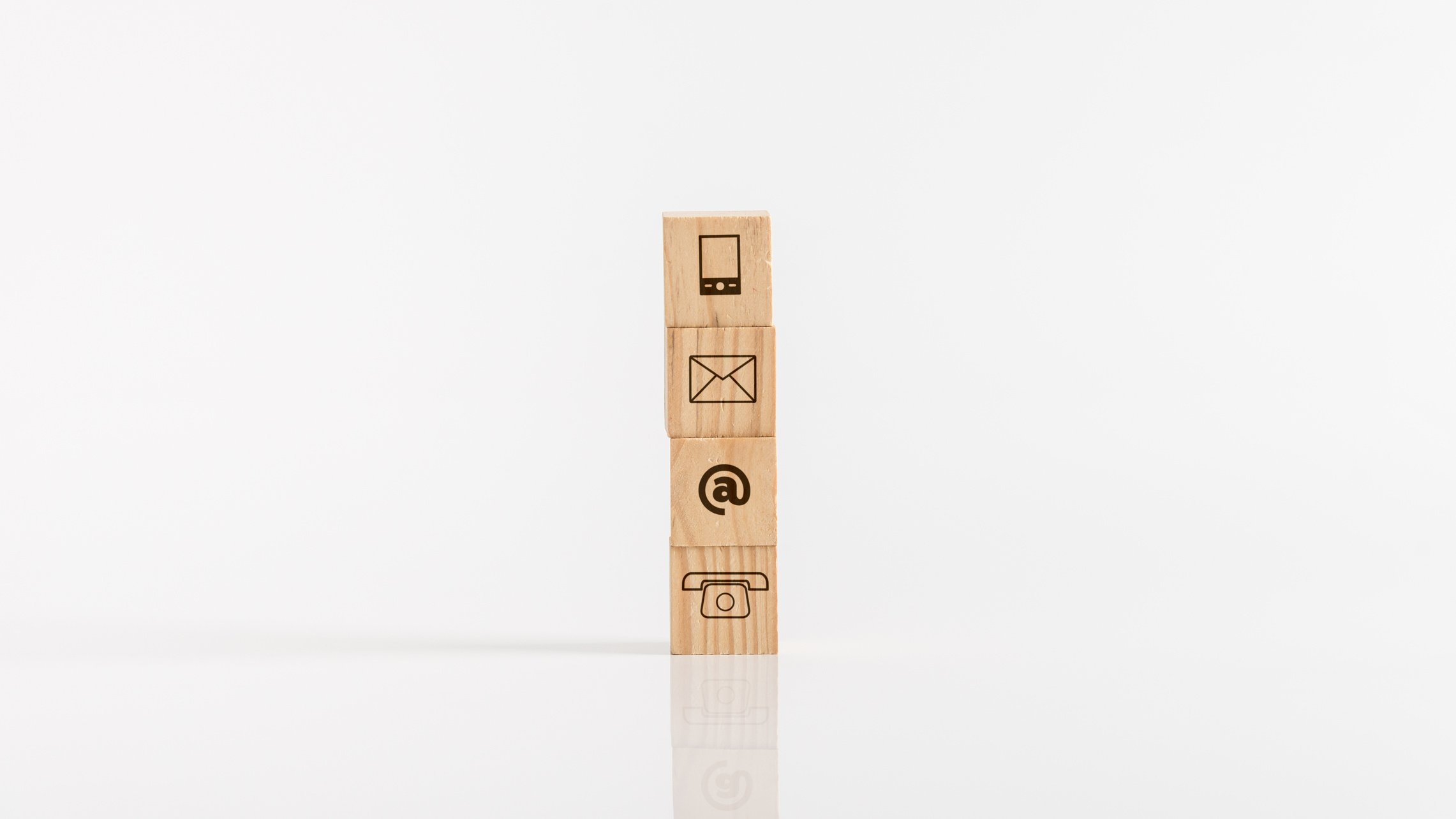 Wooden Blocks with Means of Communications Icons